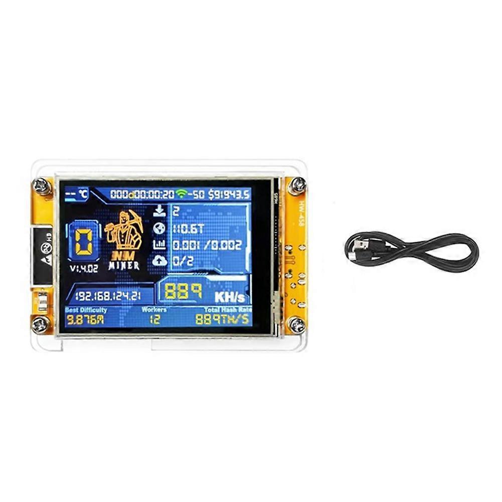 Upgraded 889KH/S Bitcoin Solo Miner NMMiner with 2.8 Inch Smart Display Bitcoin Crypto Solo Lottery Miner NerdMiner