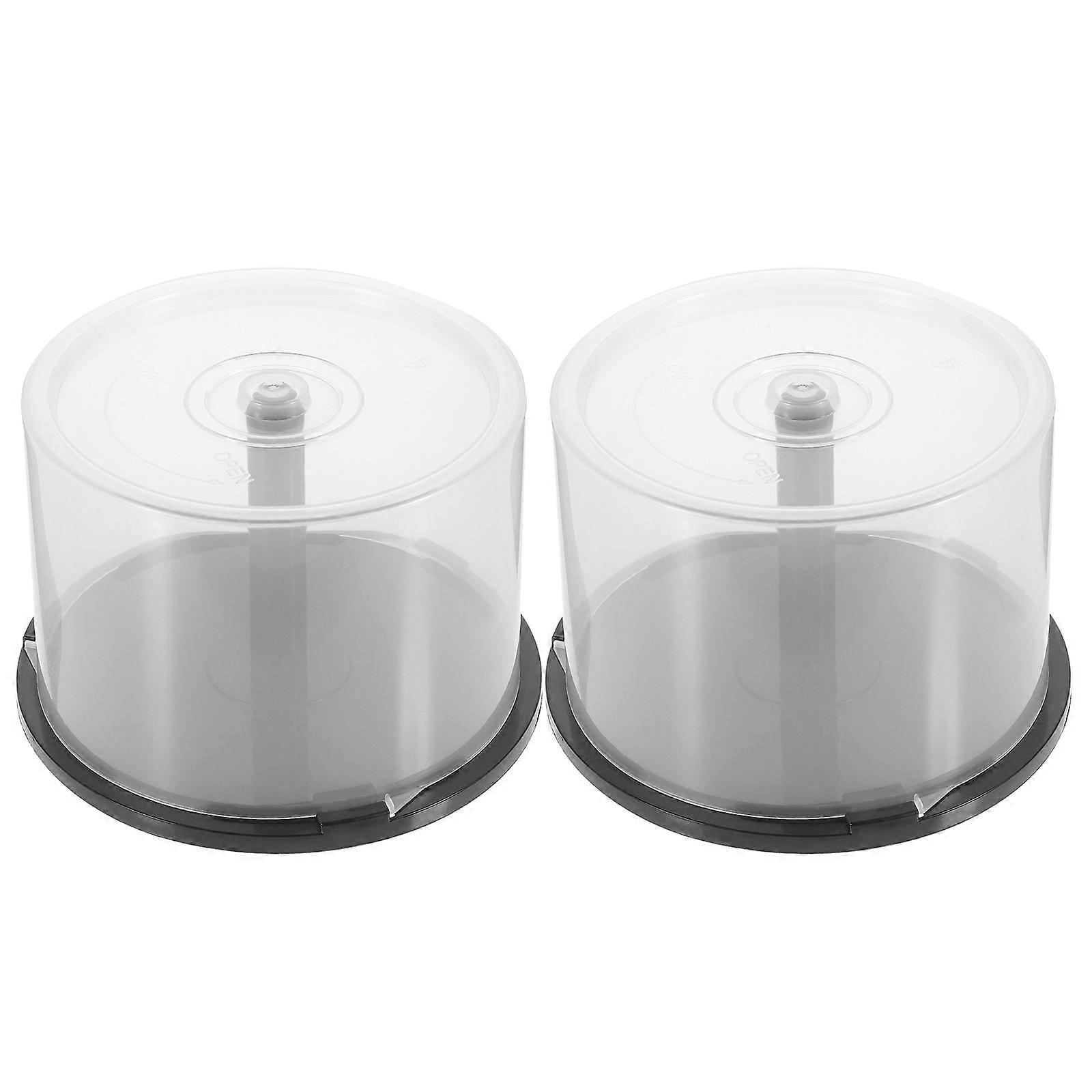 2 pcs Empty CD Storage Bucket DVD Storage Holder Portable DVD Storage Containers