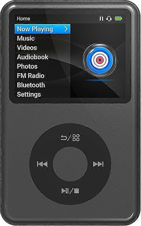 Mini portable MP3 player with Bluetooth HiFi functionality, built-in audiobooks, exquisite gift upgrade, black