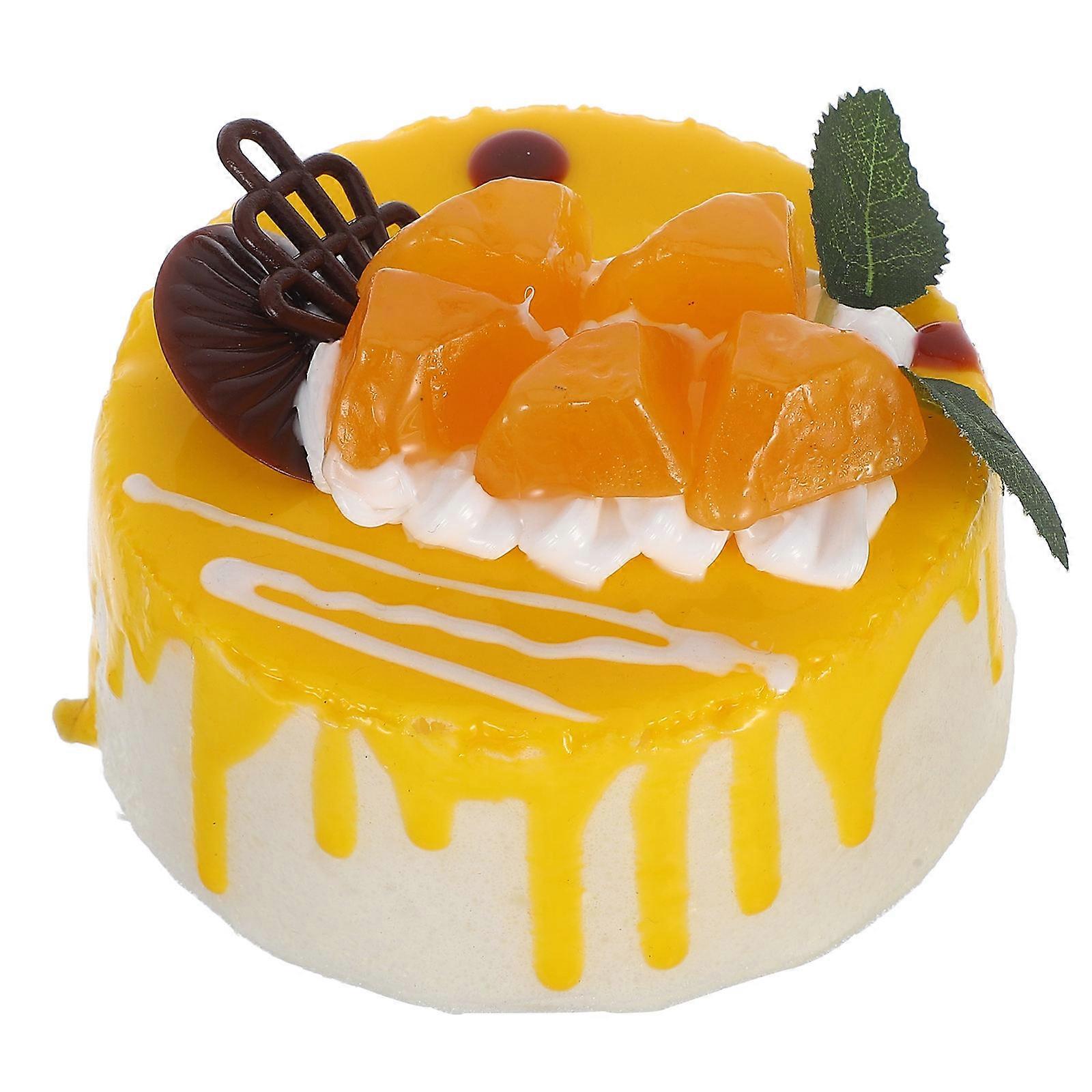 Simulated Cake Artificial Cupcake Figurine for Decoration Yellow Mousse Model