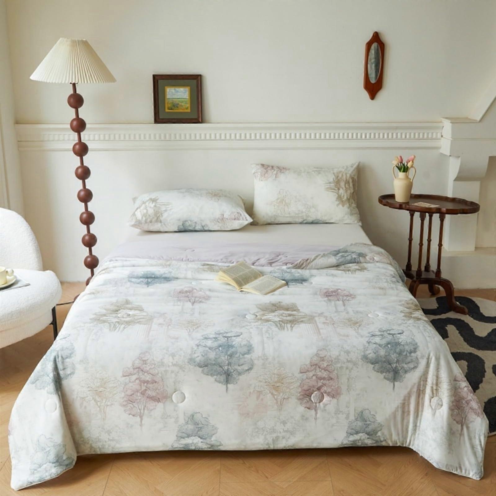 Lightweight Summer Duvet 2.5 Tog Quilted Bedspread Flower Patchwork Comforter Blanket Single Double