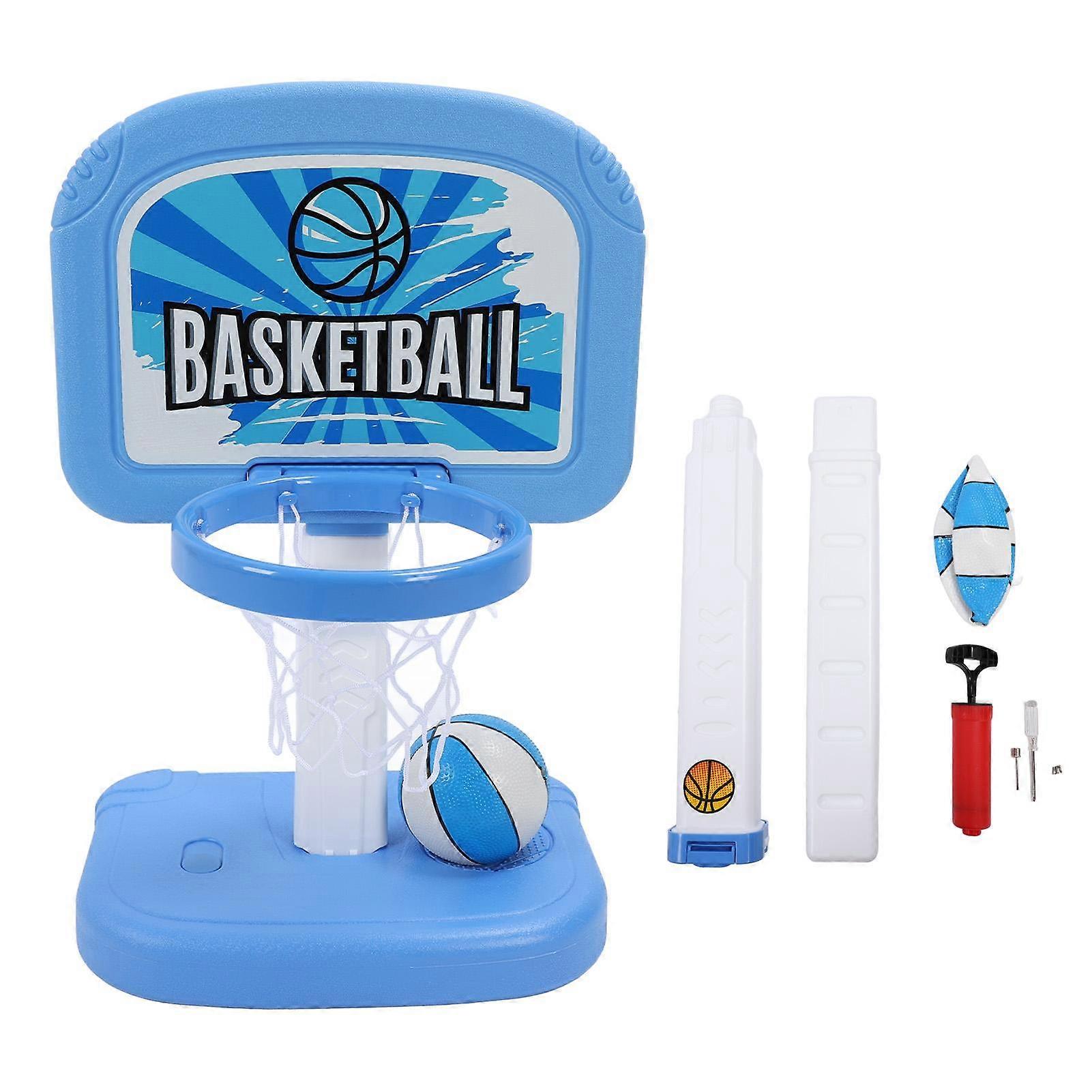 Pool Basketball Hoop Adjustable Height Interactive Poolside Basketball Game Set with 2 Balls Pump