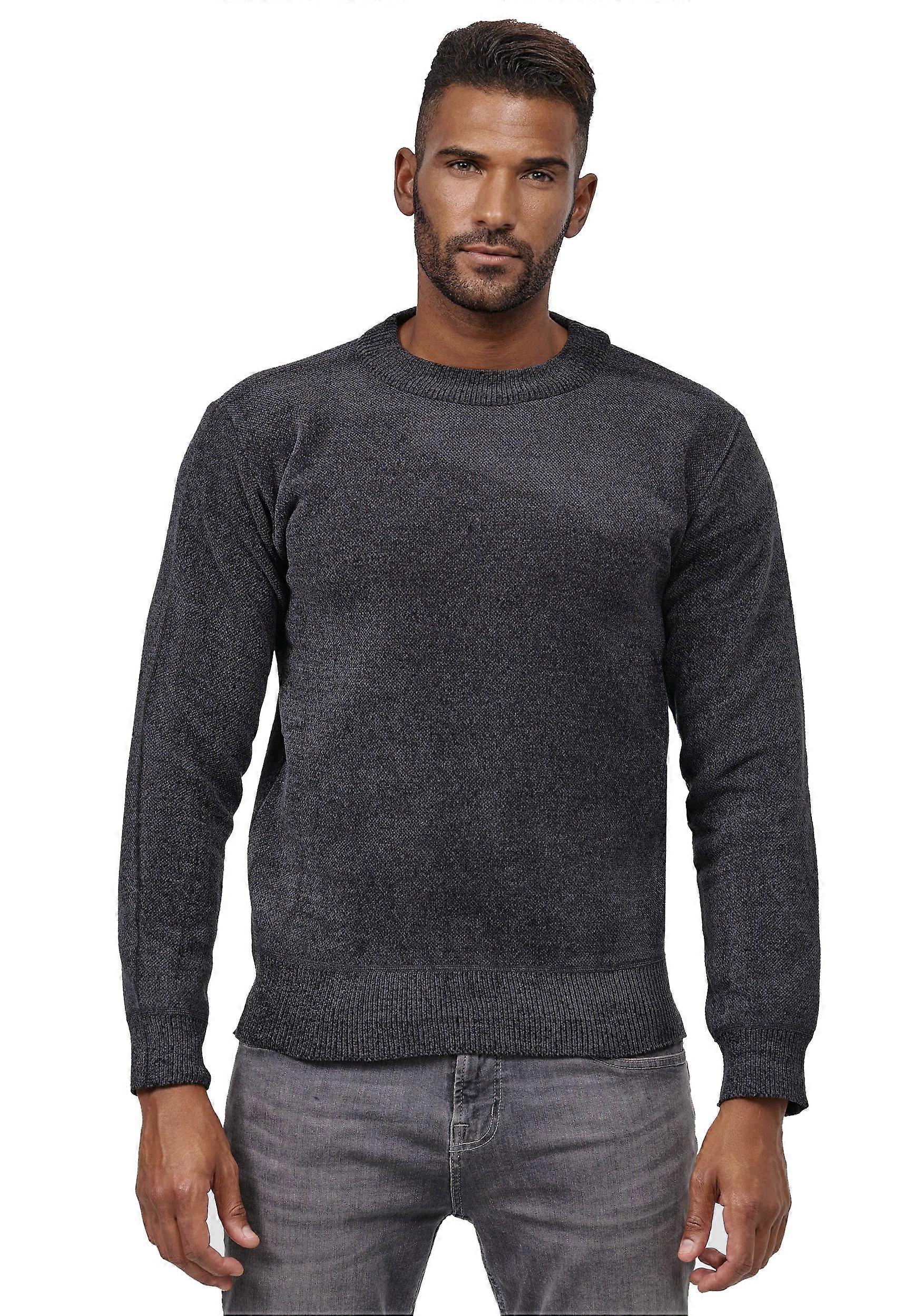 Pullover in maglia foderata da uomo in velluto con scollo rotondo in pile a maniche lunghe