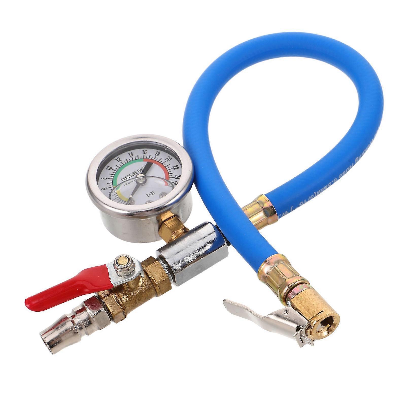 Portable Tire Pressure Gauge for Fast Inflation with Selflocking