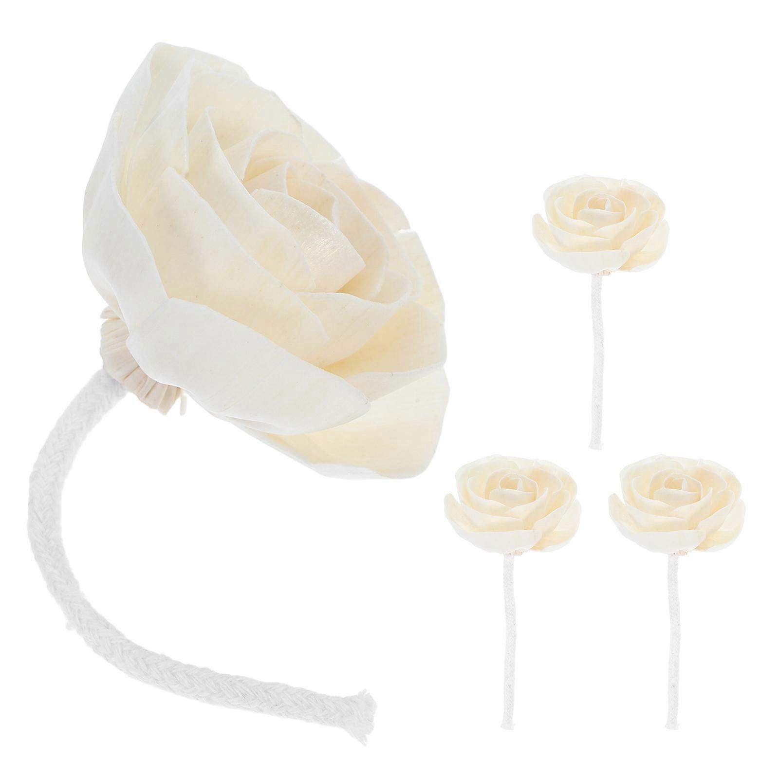 No Fire Aromatherapy Diffuser 4Pcs Artificial Flower Sticks Cotton Rope Wick