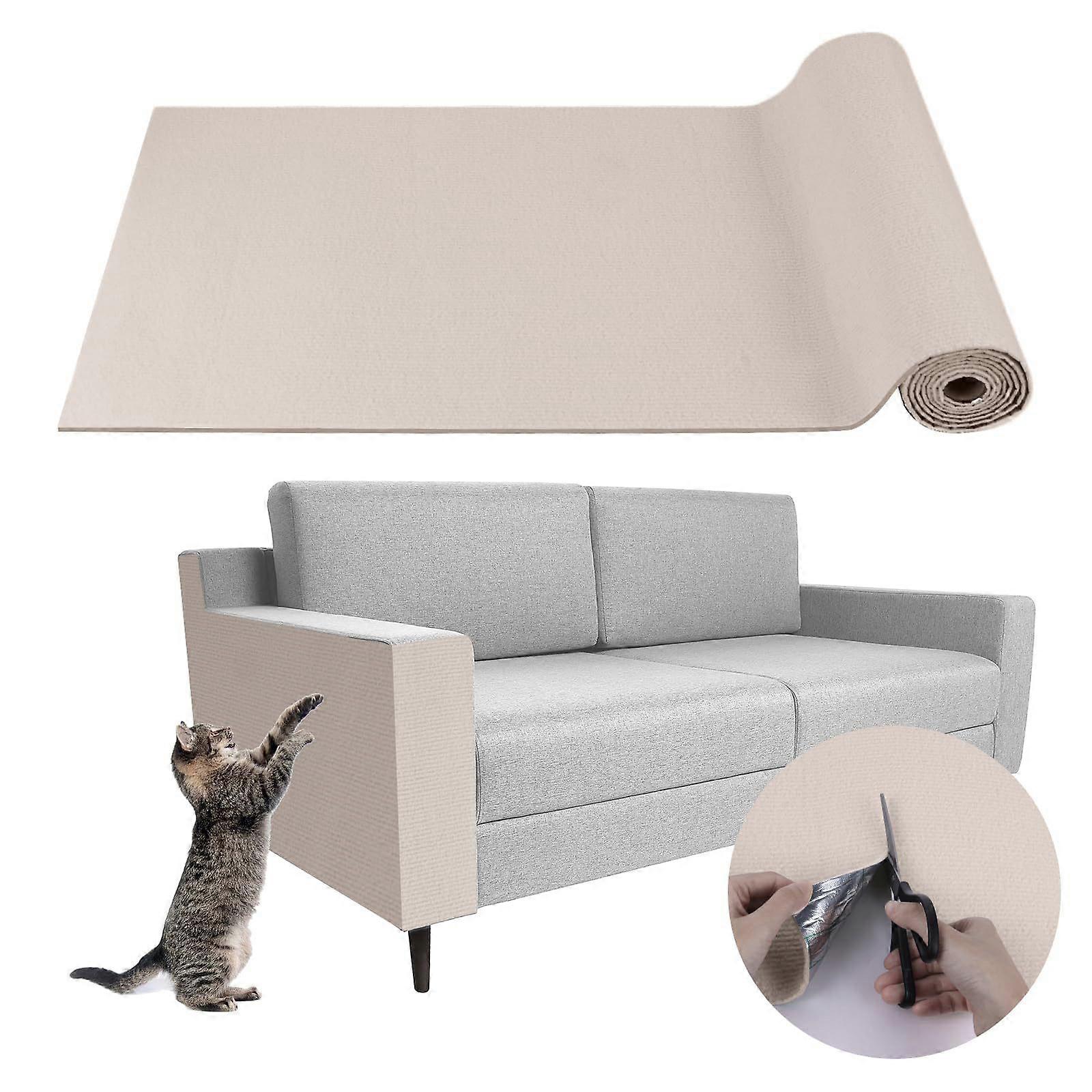 Selbstklebend Kratzpads FüR Katzen Kratzteppich Wand,Kratzmatte FüR Sofa Grau·
