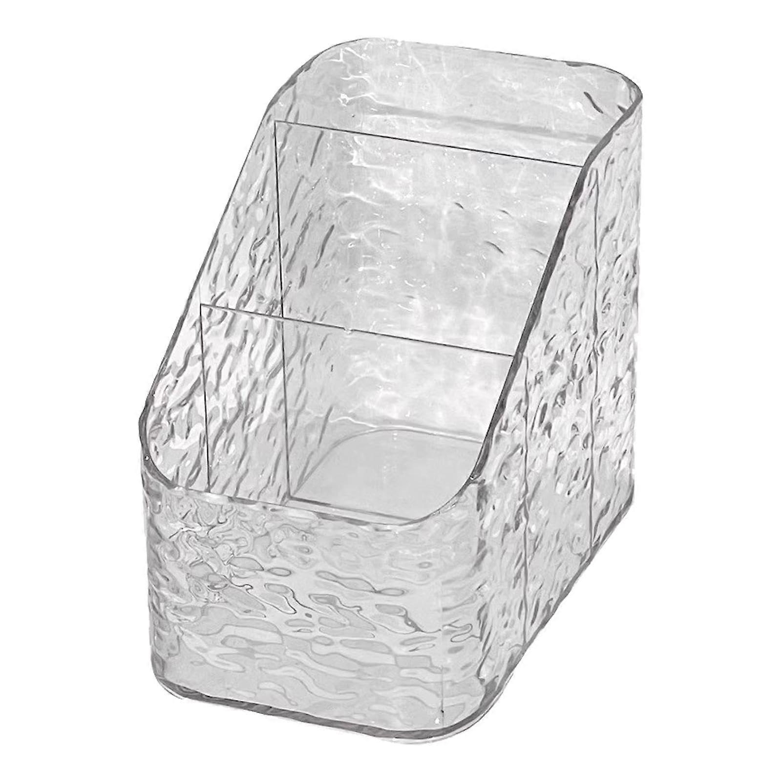 Clear Waterproof Makeup Organizer Box with MultiCompartment Design for Bathroom Counter Storage