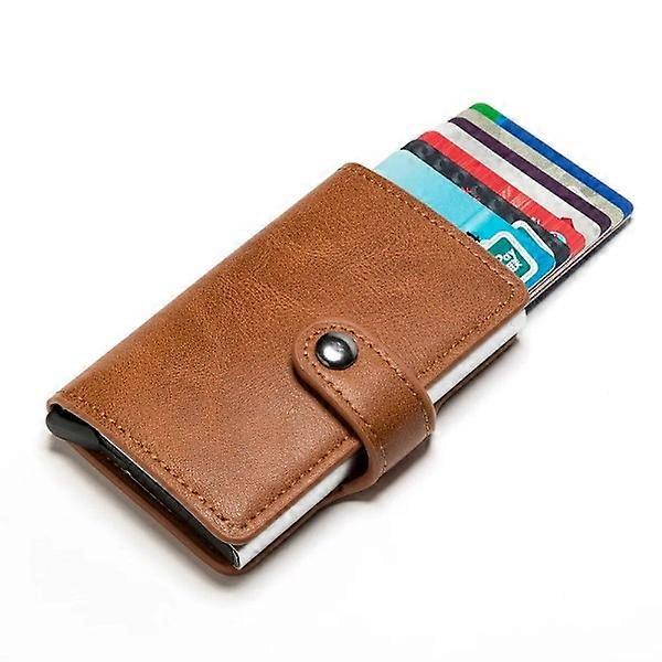 Brown RFID Card Holder - Maximum Protection for 5 Cards