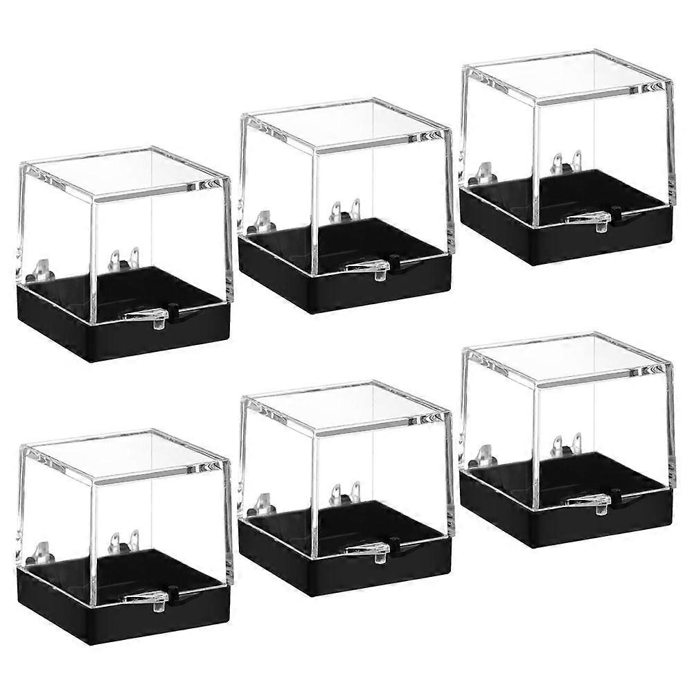 Transparent Rock Collection Display Case for Gemstones with 6Pcs Storage Boxes