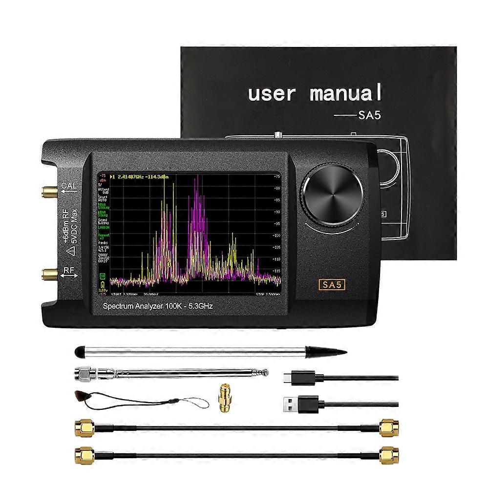 Newest 4inch IPS LCD SA5 Spectrum Analyzer Spectrum Anslyzer 100k-5.3GHz Signal Generator Built-in 5000mAh Battery