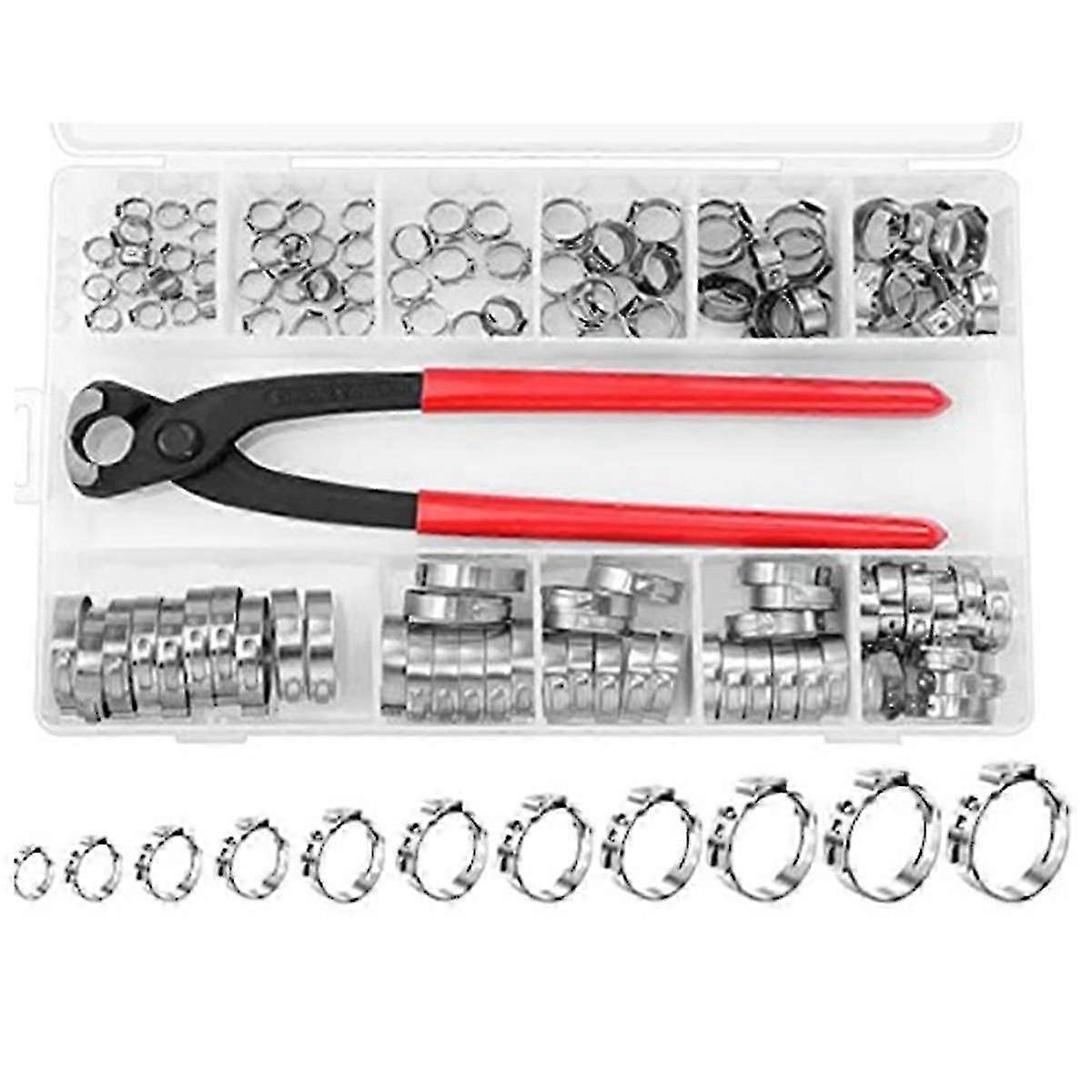 Single Ear Hose Clamp, 6-33.1mm Stepless Bundle Crimp, Ear Clamp Pliers For