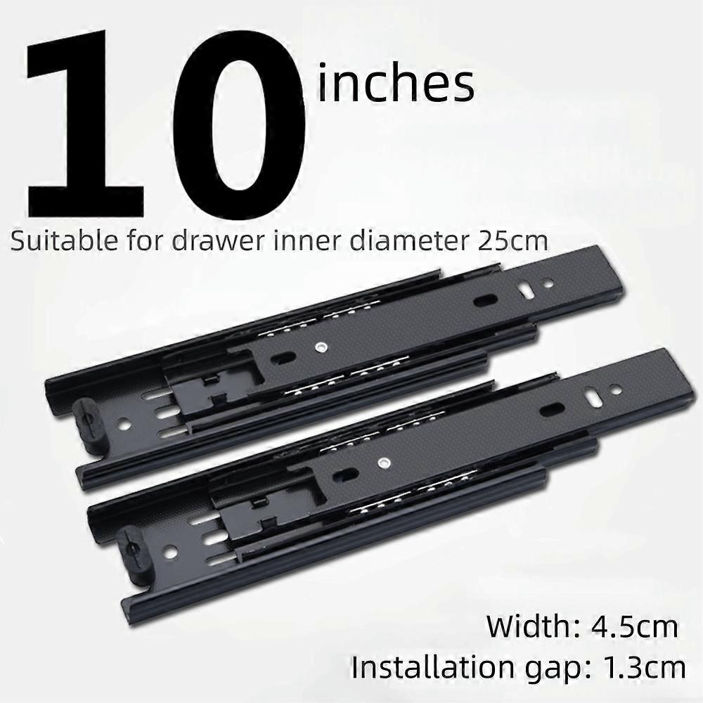 Black Drawer Slides Heavy Duty Easy Installation Ball Bearing Drawer Rails Smooth Operation Steel Full Extension Rails Wardrobe