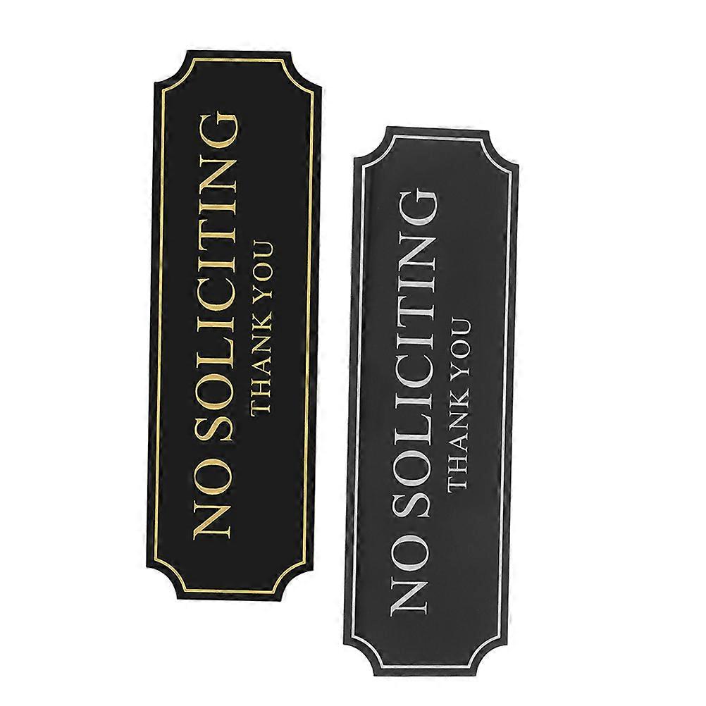 No Soliciting Sign Acrylic for Warning 2Pcs Weather Resistant Material