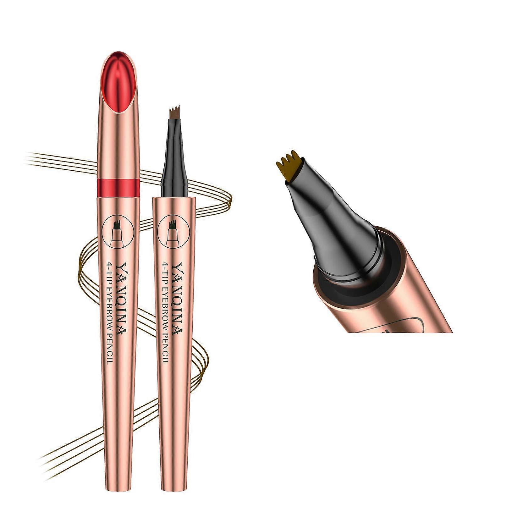 Microblading Waterproof Eyebrow Pencil Dark Brown 2# Fork Tip Long Lasting Natural Look