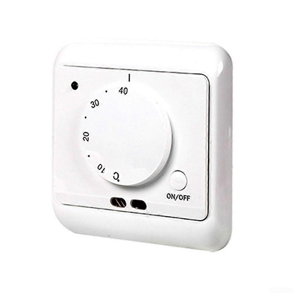 High-Power Mechanical Heating Thermostat 16A Adjustable Temperature Controller for 110V-230V Floor Heating White Sensor
