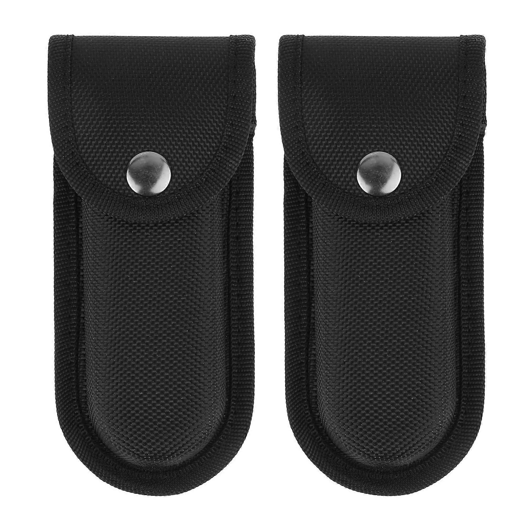 2Pcs Nylon Pocket Knife Sheath with Belt Loop, Vertical Horizontal Carry Multitool Pouch Snap Closure