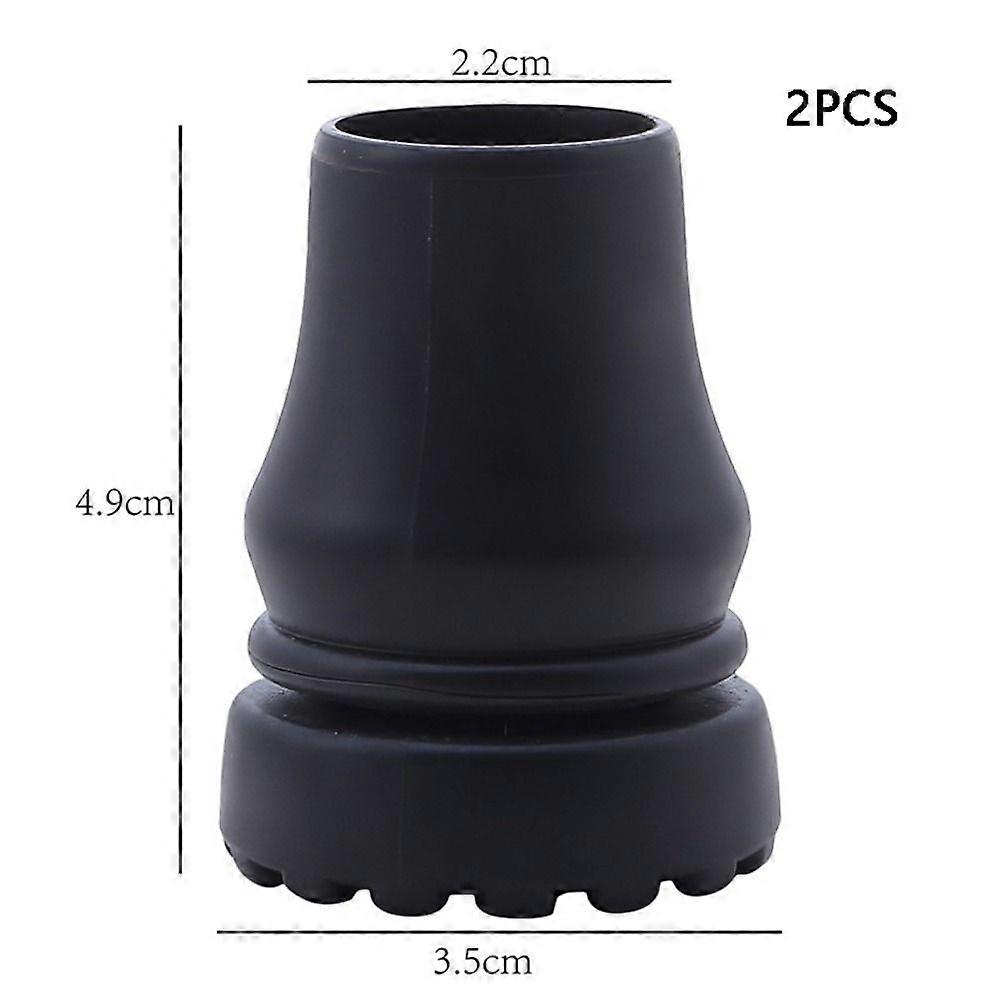 Coussinets inf��rieurs antid��rapants pour b��quille, 2 pi��ces, en caoutchouc, 16/19/22mm, protecteur de pointe de canne de marche, noir, r��sis