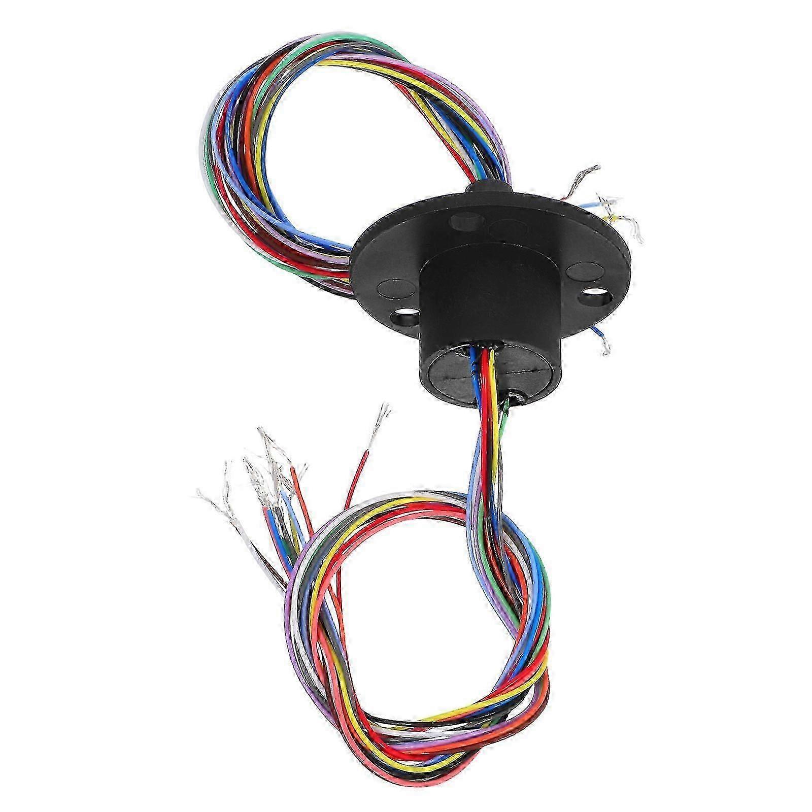 Rotary Connector Assembly 12-Way 2A Collector Ring Connector for Industrial Equipment 360-Degree Rotation Rubber Material 1Pack