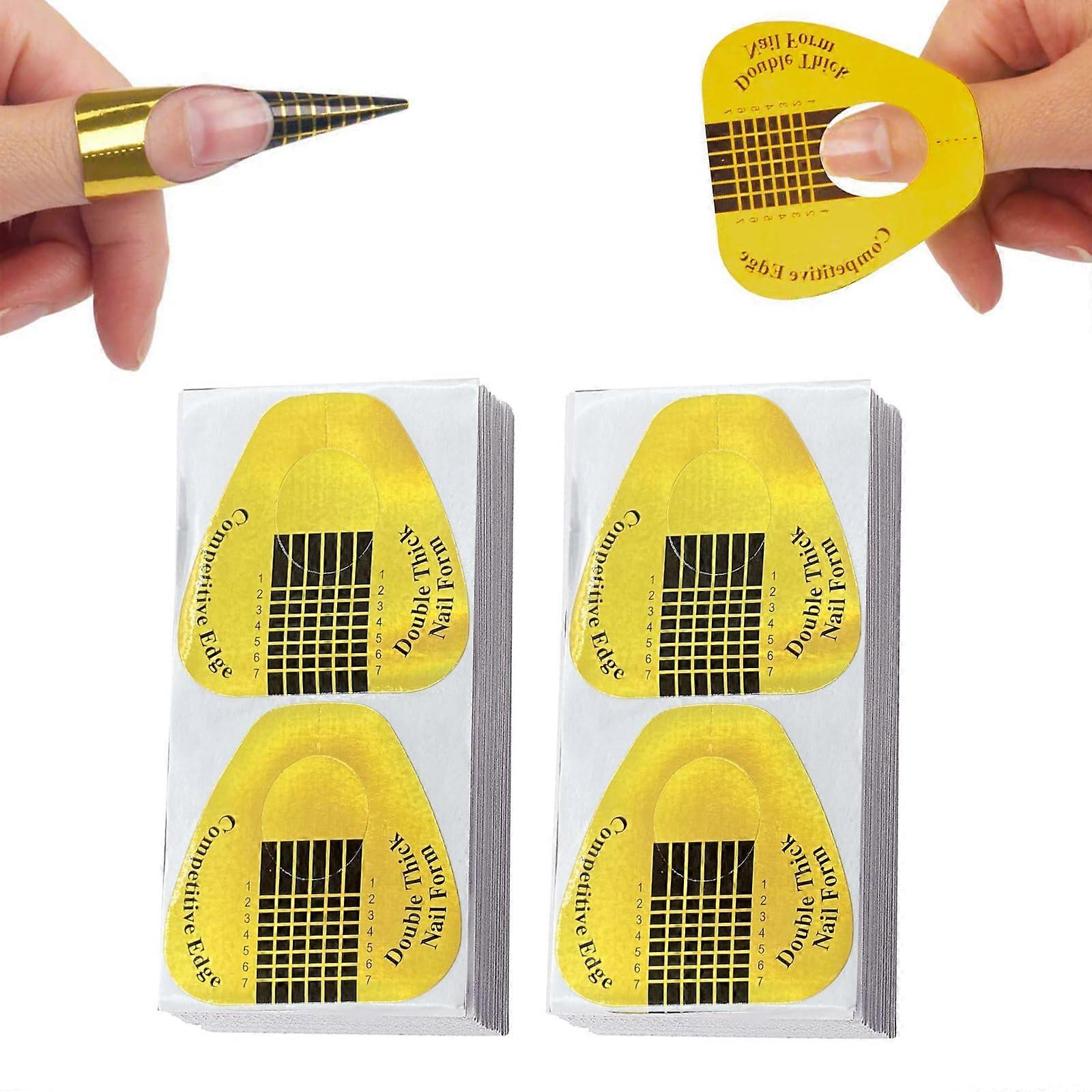 200Pcs Polygel and Acrylic Nail Forms with Precise Length Markings and Strong SelfAdhesive Backing