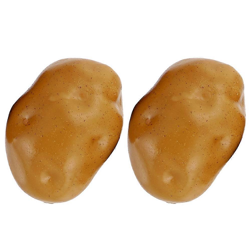 Realistic Vegetable Models Potato Ornaments for Decor 4Pcs Orange