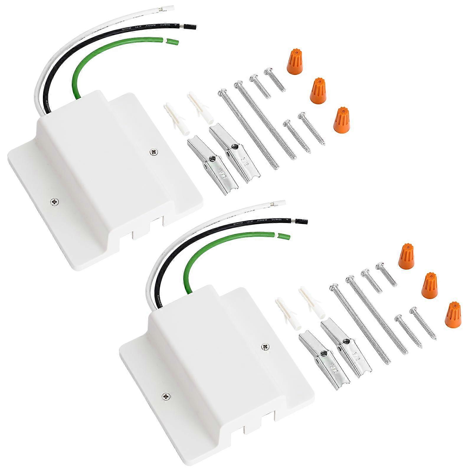 UL Listed H Track Floating Canopy Connector White for Single Circuit, Easy Install, 2 Pack
