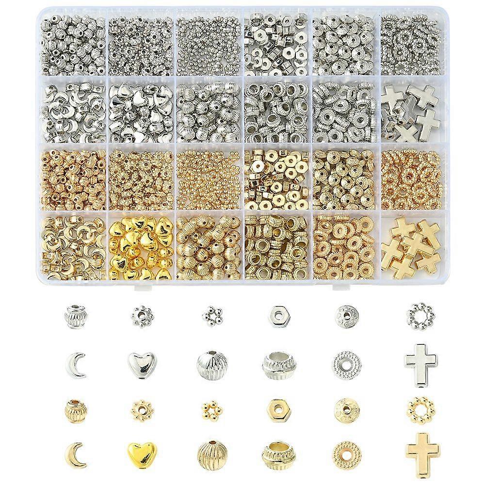 24 styles CCB Plastic Spacer Beads set Mixed Shapes Mixed color 6~16x6~12.5x2.5~5mm Hole: 1.5~3mm