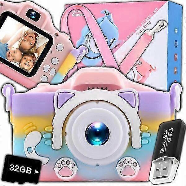 Children's Digital Camera, 40mpx Dual Cameras With 32gb Card, Multi-mode Functions