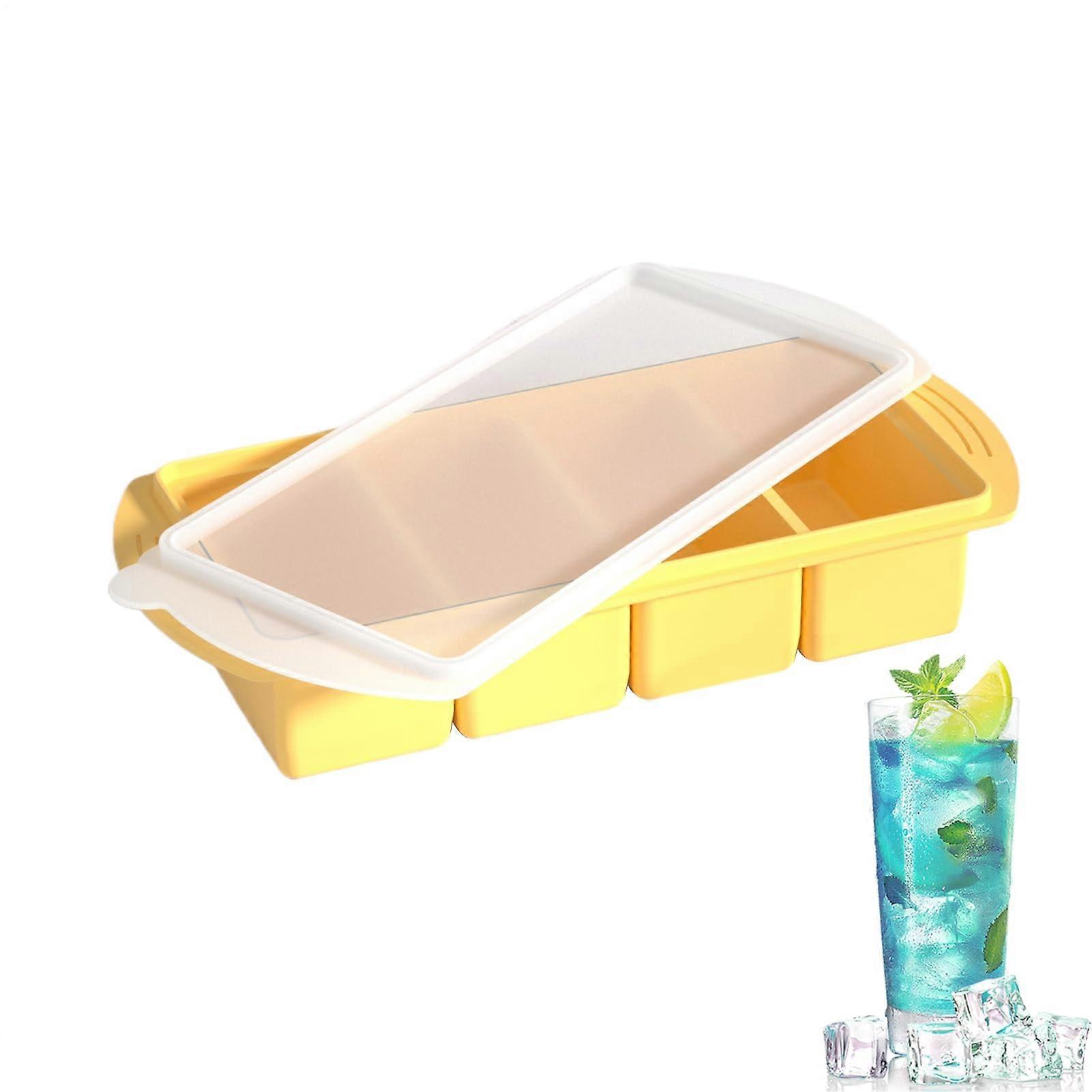 Silicone Freezer Molds with Airtight Lid, 4Cavity Stackable Soup Containers for Meal Prep