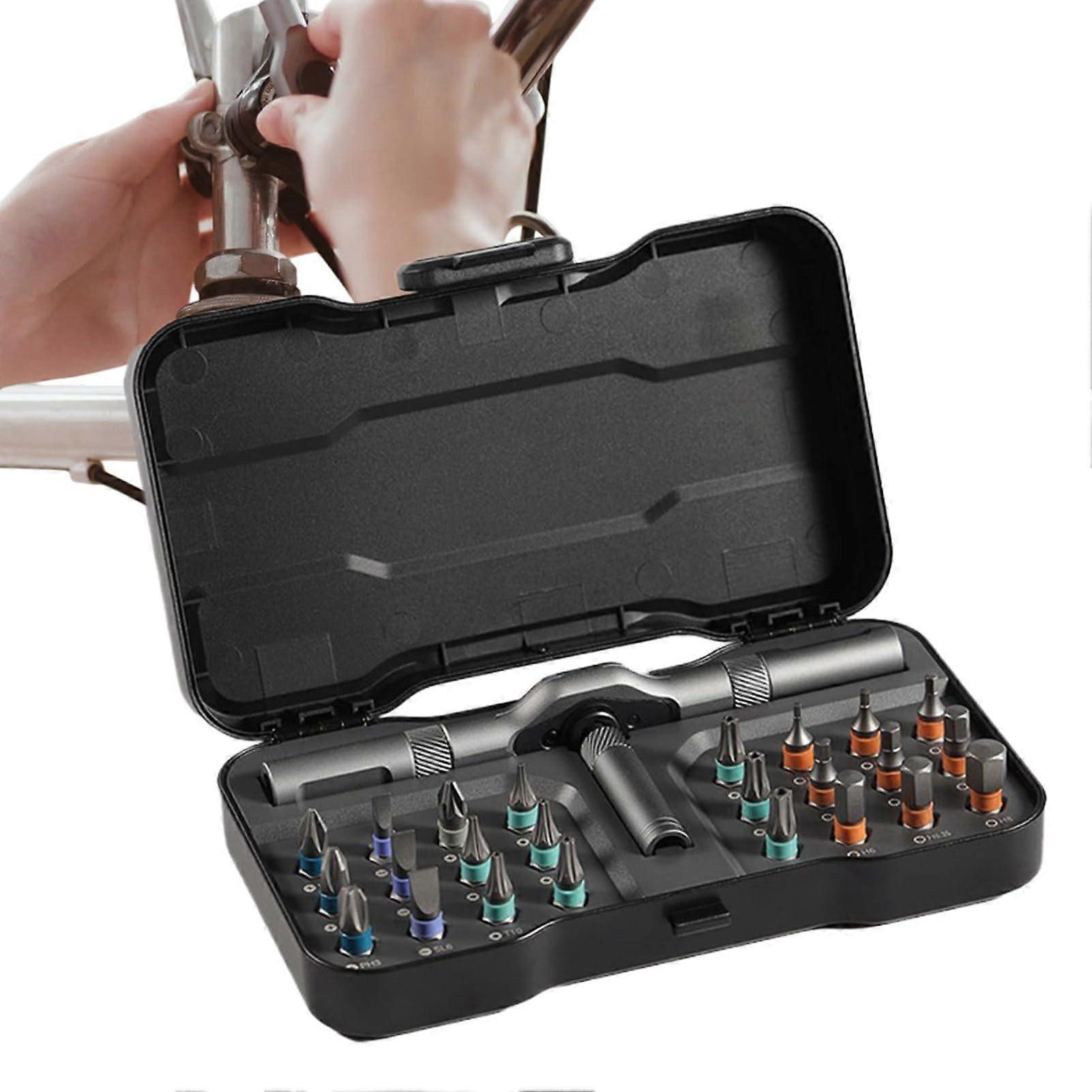Ratchet Screwdriver Set with 24 Magnetic Bits and Case for Electronics, PC, Laptop and Phone