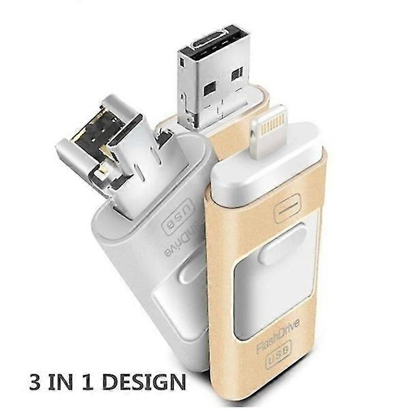 Luxora 3 In 1 Usb Flash Drive Uitbreiding Memory Stick Otg Pendrive Voor Iphone Ipad Android Pc