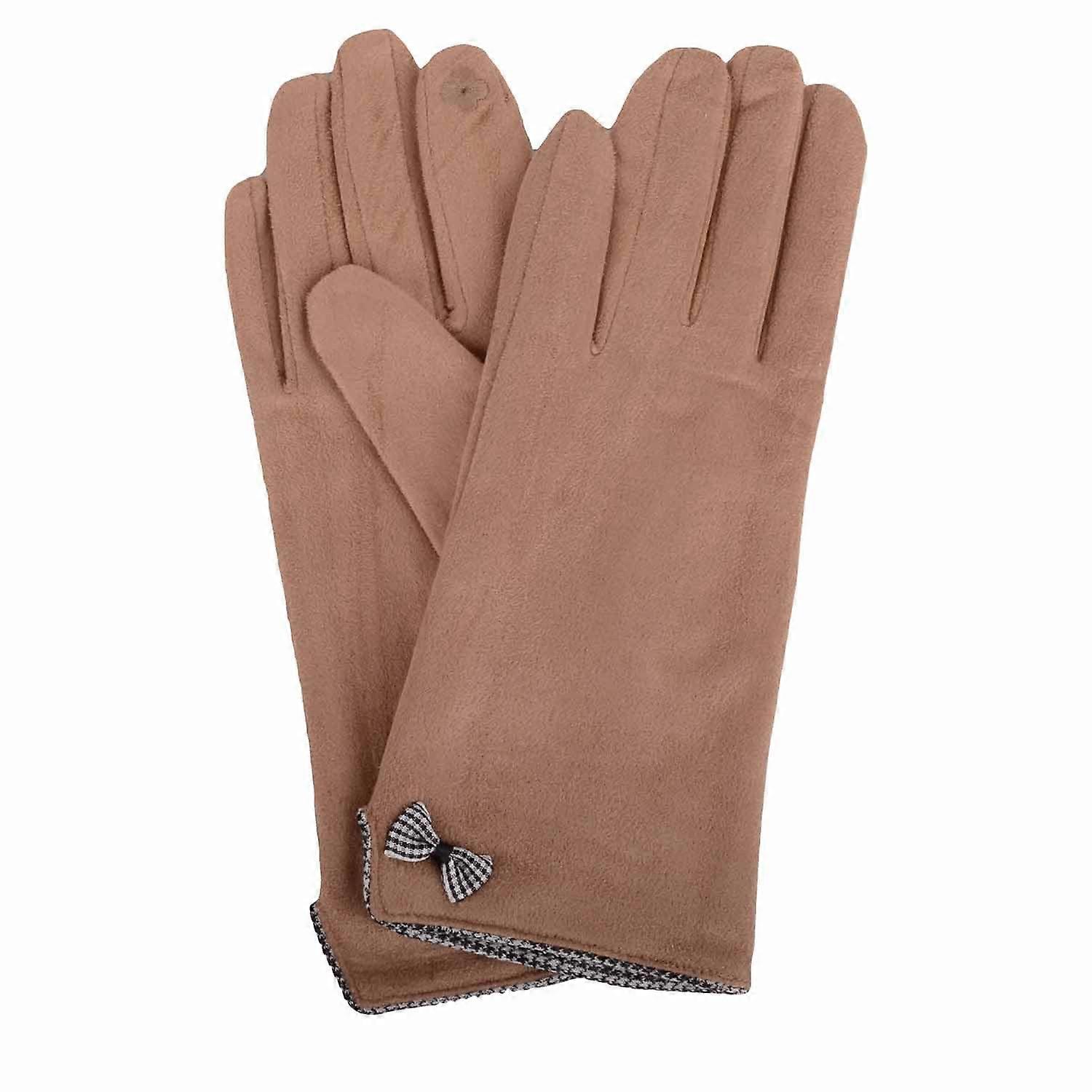 SnugRugs Super Soft Micro Suede Cosy Cold Winter Gloves with Bow Design