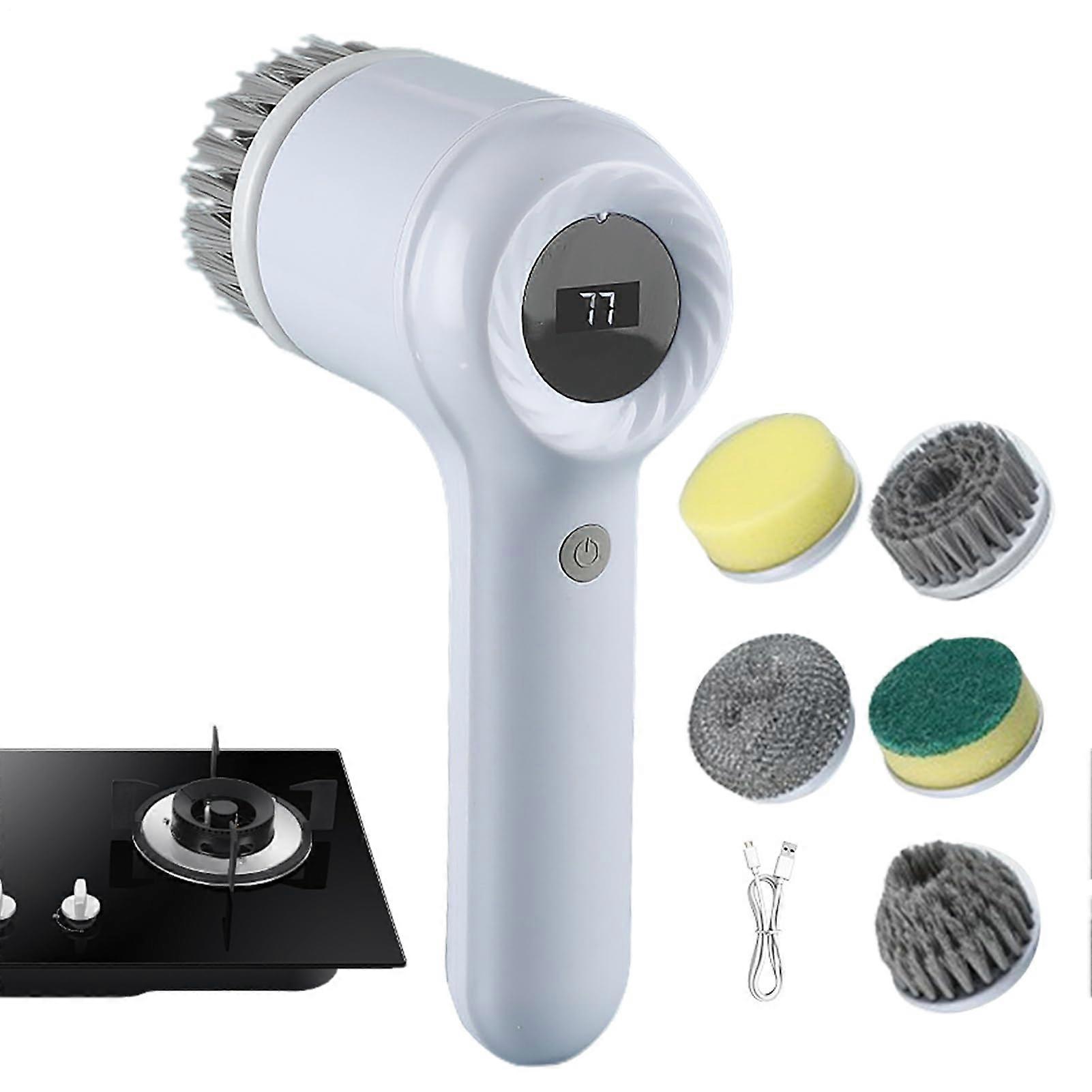 Electric Spin Scrubber Cordless Cleaning Brush with Replaceable Heads for Bathroom Kitchen Tile Grout