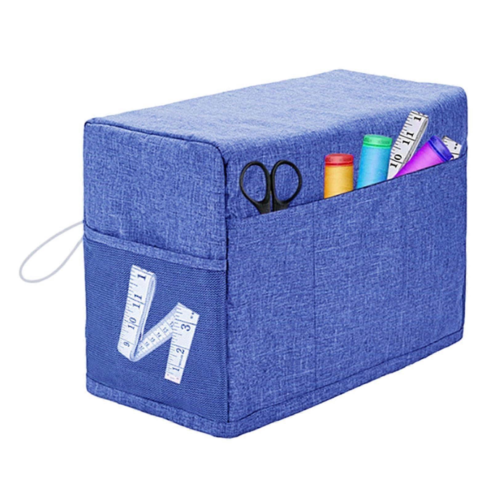 Waterproof Sewing Machine Cover with MultiPocket Storage and Handles, Fits Most Standard Models Blue