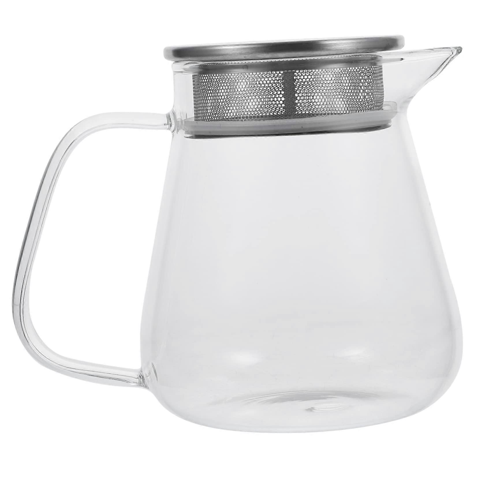 Borosilicate Glass Teapot with Infuser, Heat Resistant Small Kettle for Loose Leaf Tea Brewing
