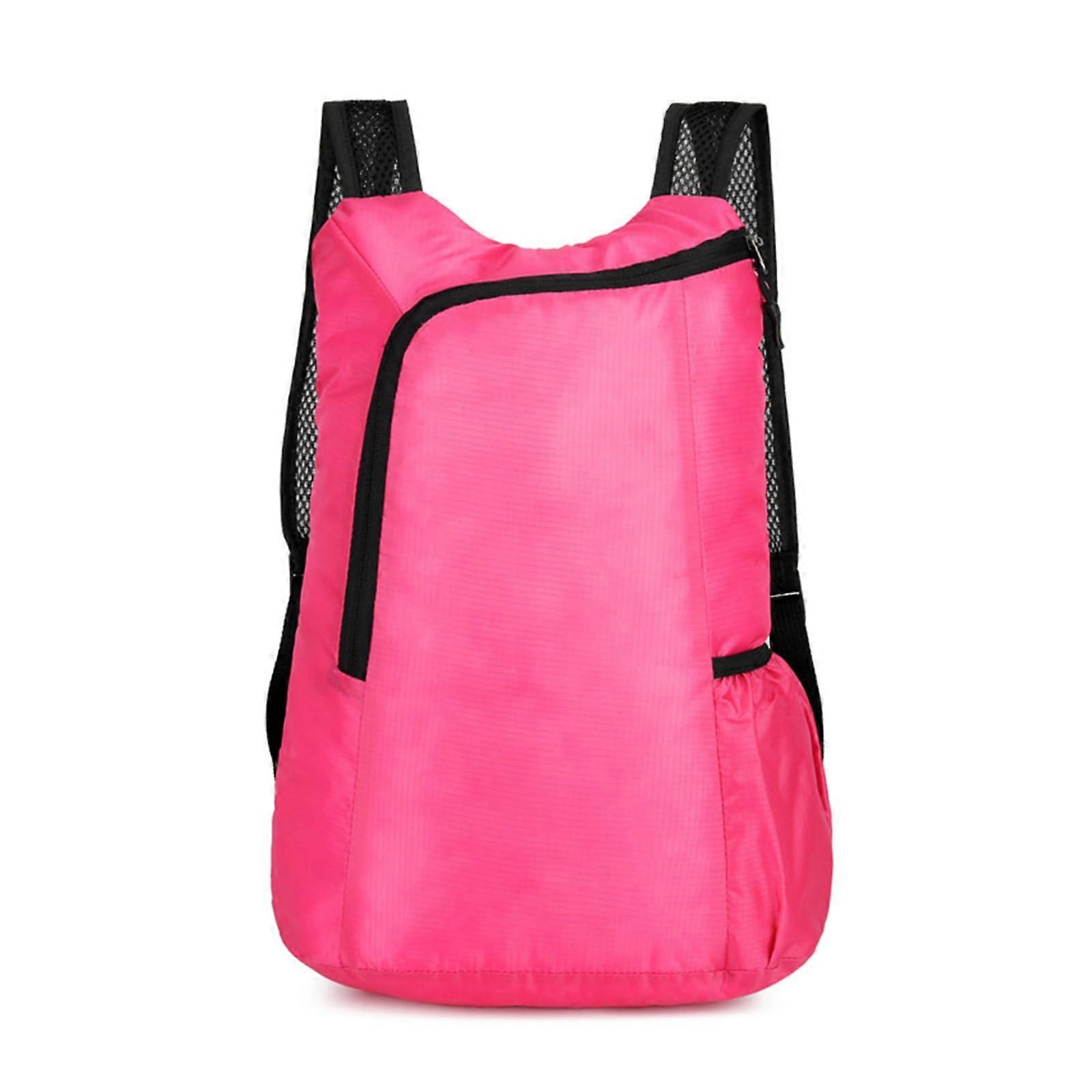 Outdoor Backpack Sports Backpack with Breathable Backboard MultiCompartment Storage Rose Red