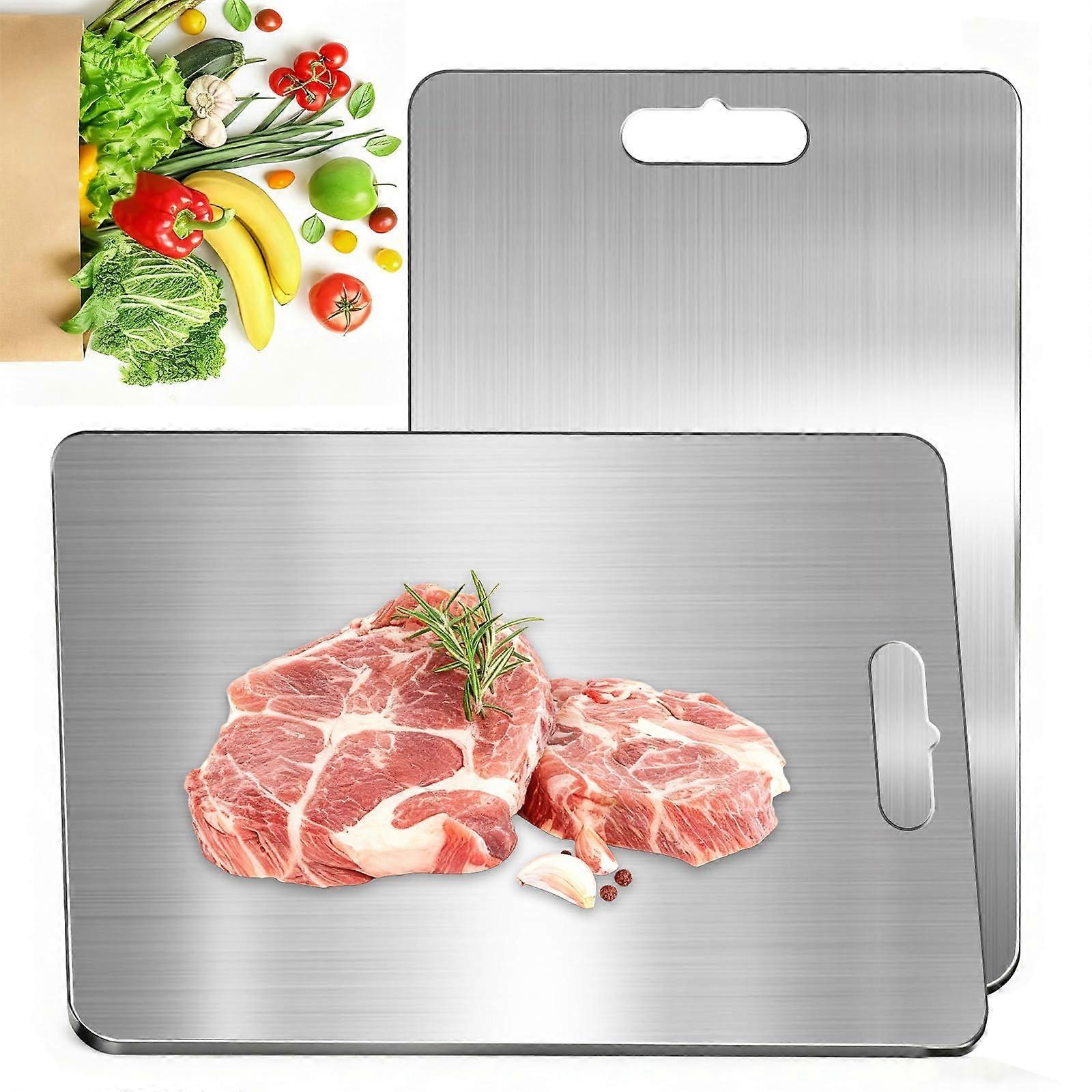 Large DoubleSided Stainless Steel Cutting Board 18x12 Rust Resistant Dishwasher Safe Kitchen Prep