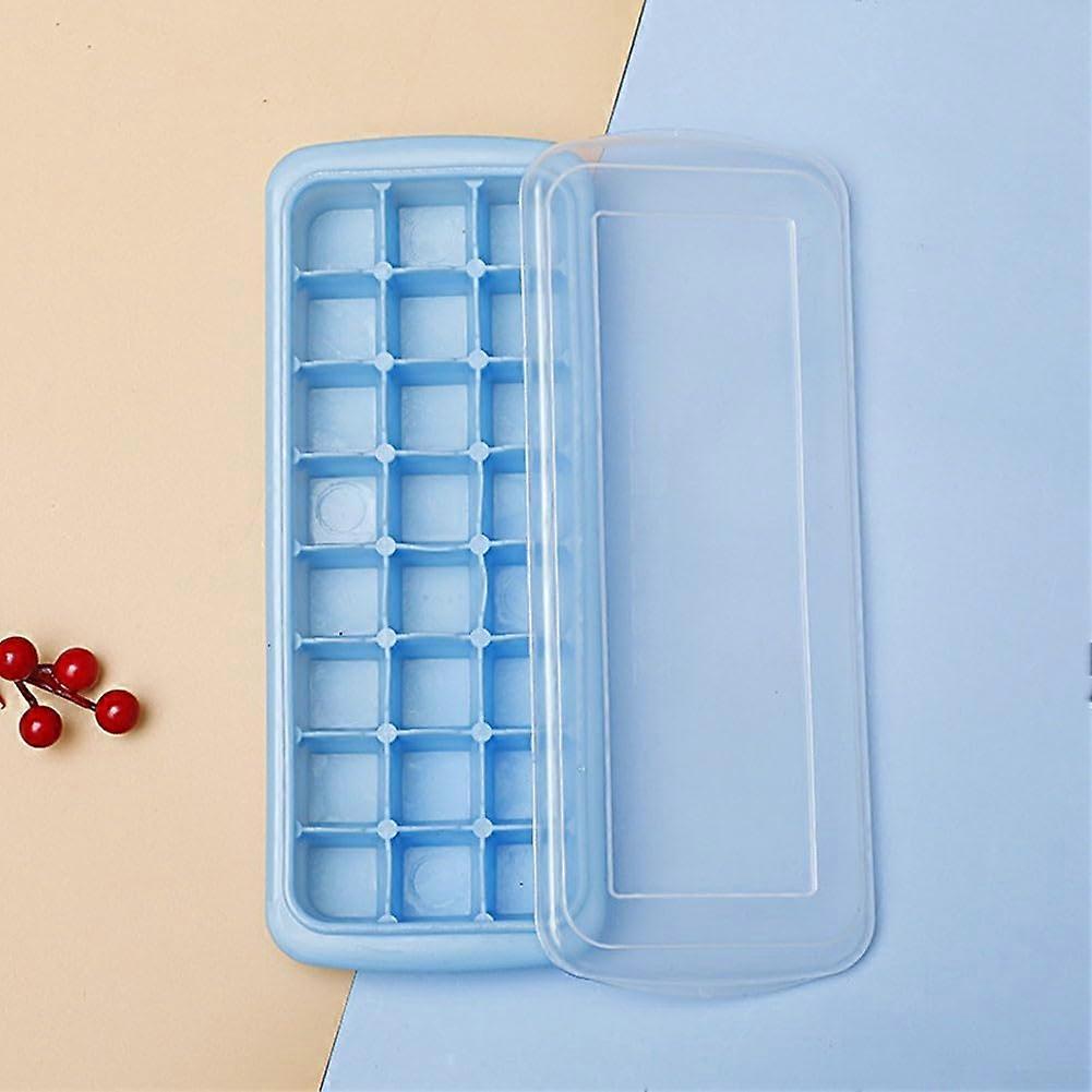 Silicone Ice Cube Tray with Lid, 36 Slot, Easy Release, Stackable, Dishwasher Safe, Blue