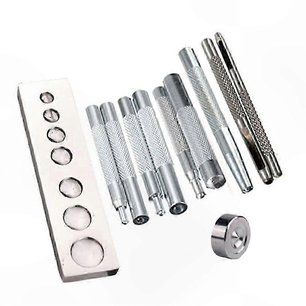 11-Piece Snap Button Set with Rivet Base for Leather Crafting Punch Tool Kit