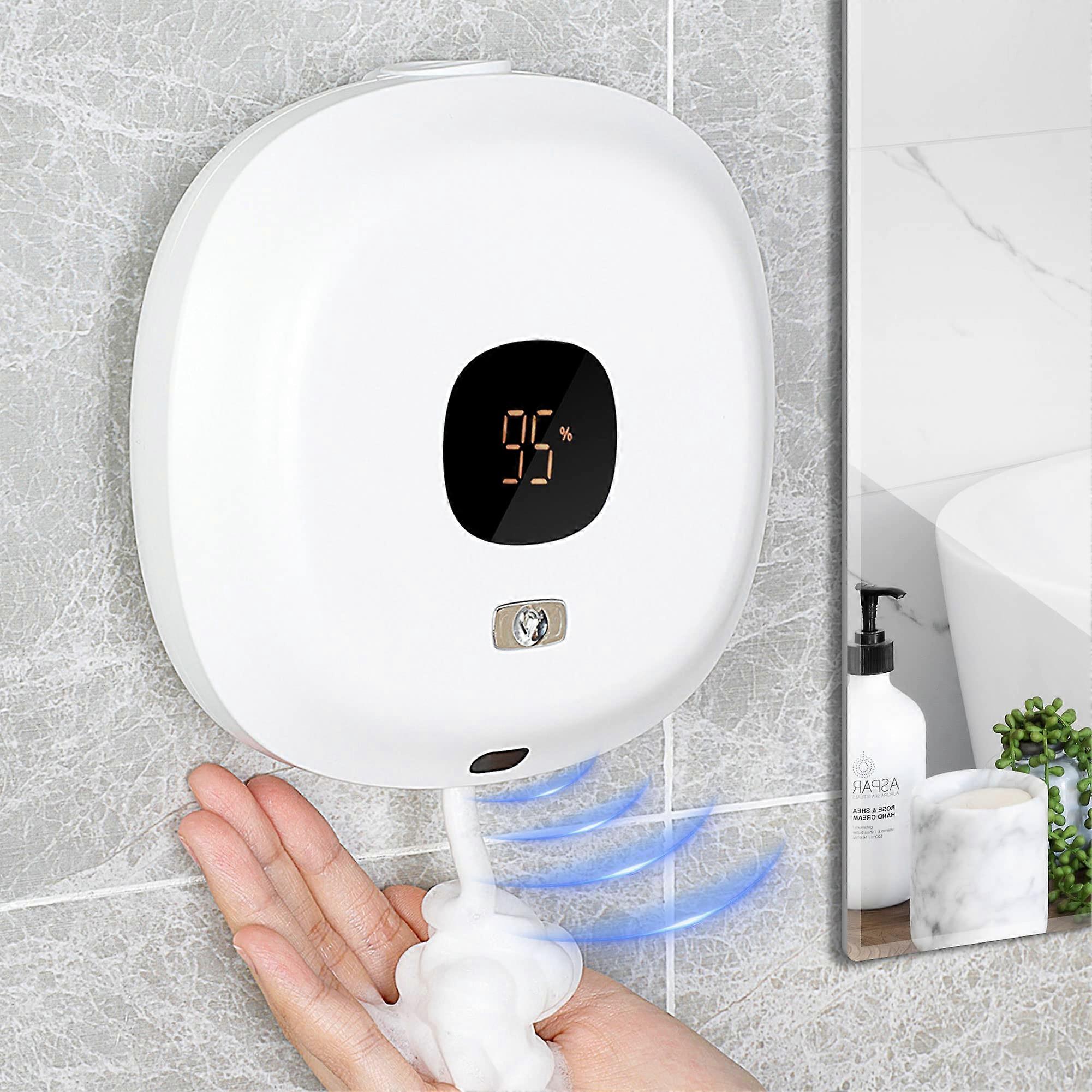 Automatic Soap Dispenser Wall Mount Rechargeable Touchless Foam Dispenser with Infrared Sensor and LED Display