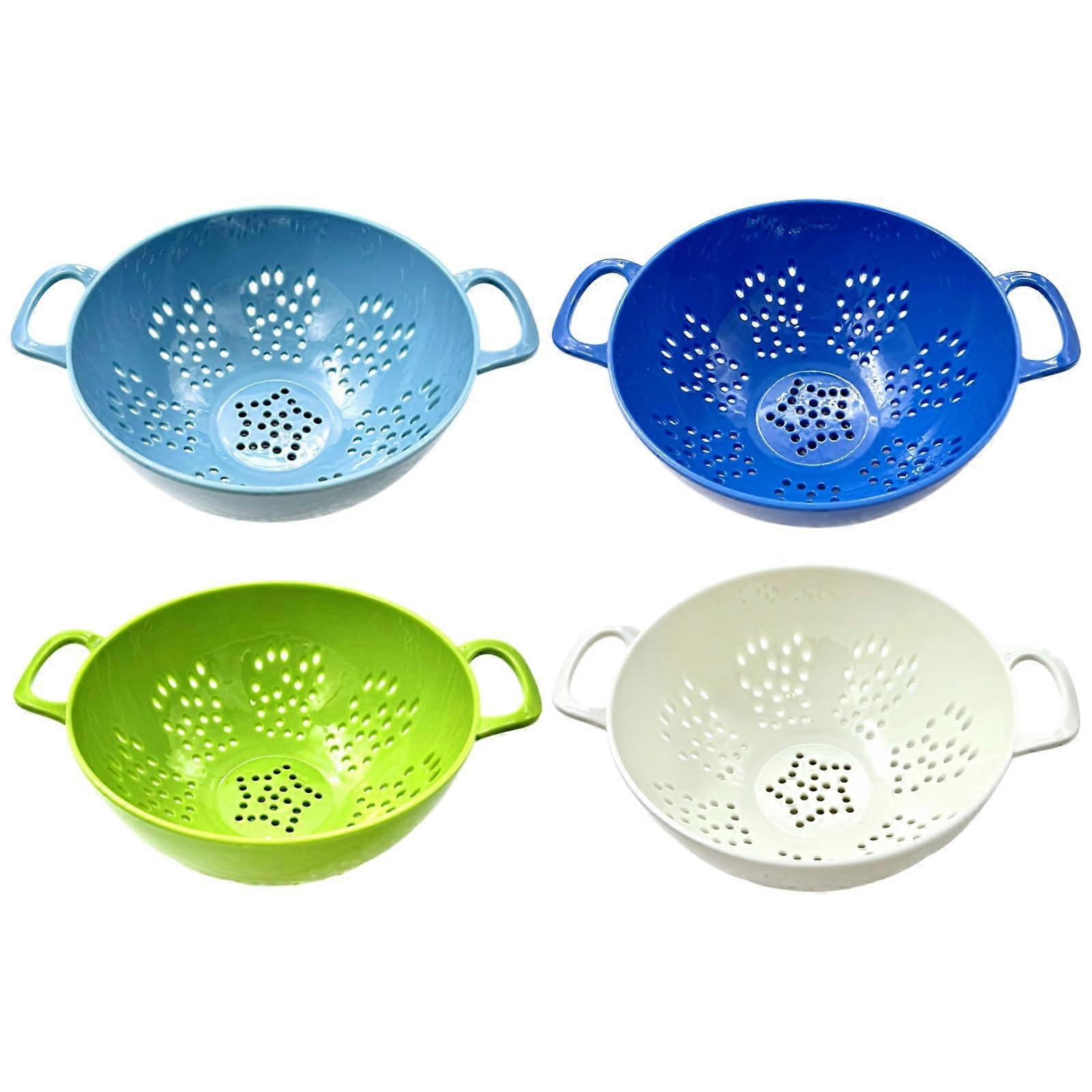 Plastic Kitchen Colander with Handles, 4 Pcs Vegetable Strainer for Fast Drainage and MultiPurpose Food Storage