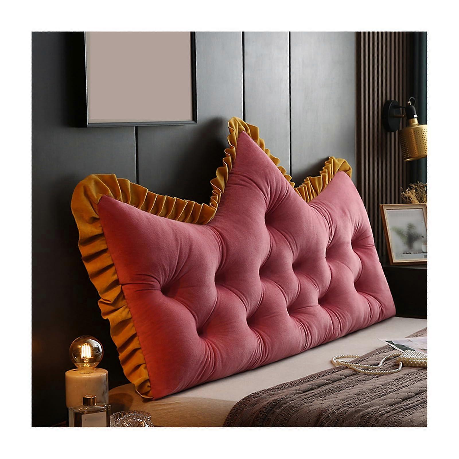 Large Velvet Reading Pillow for Bed with Ergonomic FourPoint Support, Removable Washable Cover