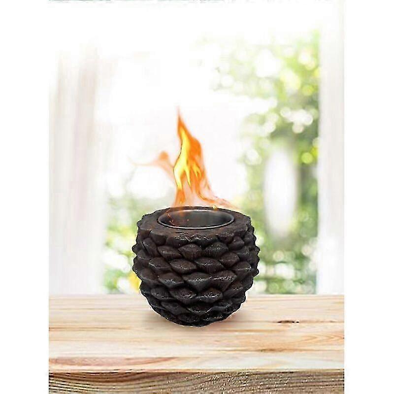 Tabletop Brazier Bowl, Tabletop Fire Pit, Mini Portable Personal Fireplace in Pine Nut Shape