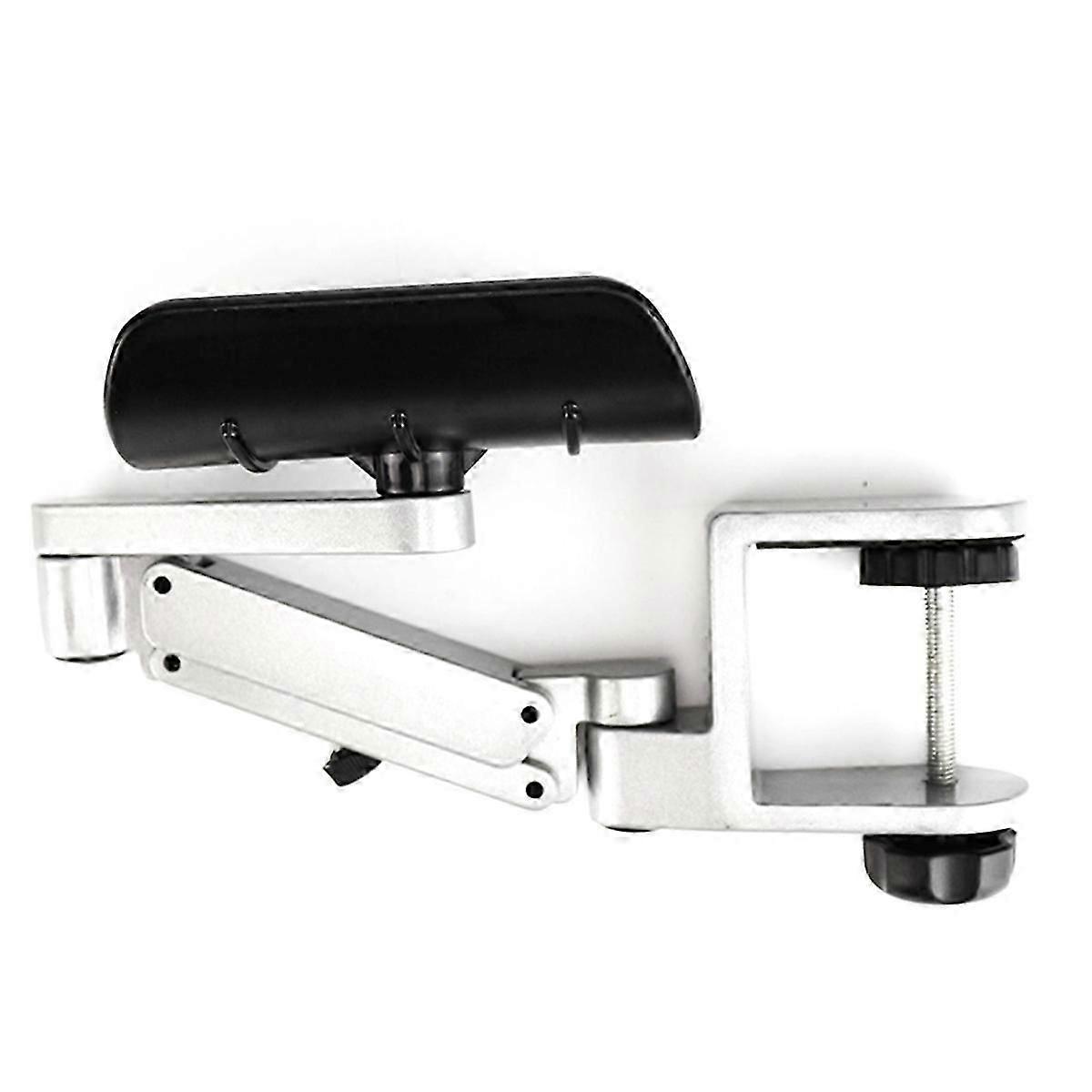 Metal Adjustable Arm Rest Wrist Support Extended Mouse Pad Silver