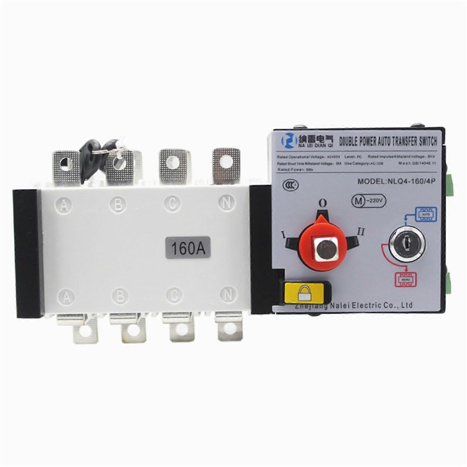 160A 4 Pole Automatic Transfer Switch for Three Phase Dual Power Generator Changeover