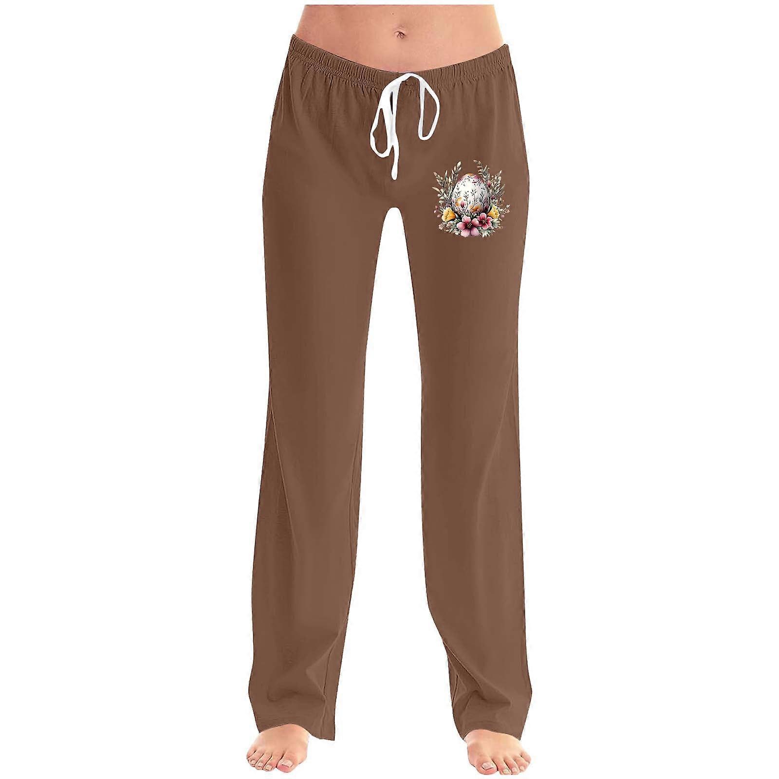 Ladies' Easter Printed Double Pocket Drawstring Pants