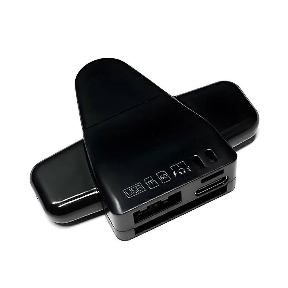 7 in 1 Card Reader Multi-Function Universal Phone Computer Adapter SD Card Reader TF U Disk Type-C Adapter Black