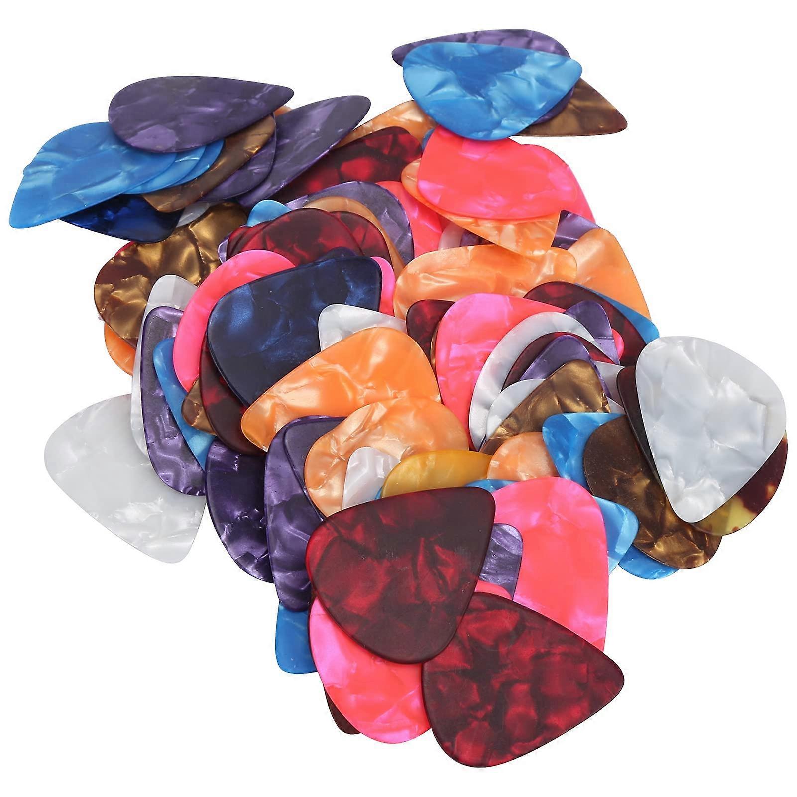 100 Pack Colorful Celluloid Guitar Picks 0.46mm for All Stringed Instruments Bulk Set