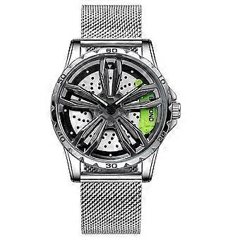 Orologio da moto con ruota girevole, Colore: Rete bianca-Acciaio bianco-Verde