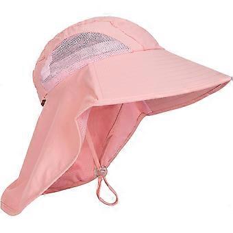 Chapéu de sol infantil para meninos e meninas, com proteção solar UPF 50+, respirável, em tela, ideal para pesca, com aba larga e proteção para o pescoço.