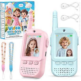 Walkie-Talkies für Kinder, 2er-Pack, wiederaufladbar, Gegensprechanlage, Spielzeug für Kinder von 3-12 Jahren, Jungen und Mädchen, HD-Kamera & Stimmverzerrer, 2-Zoll-Bildschirm